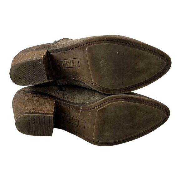 Frye Size 9 Judith Zip Ankle Bootie Leather Suede Taupe 3471735 - Picture 7 of 8